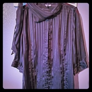 Sheer Black Striped Go International Blouse